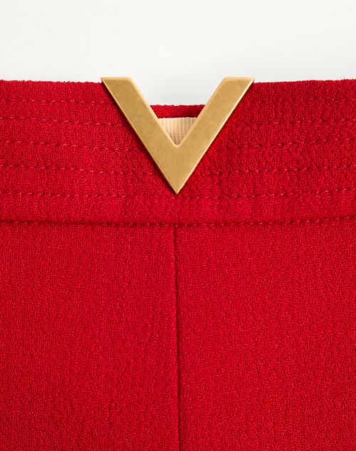 Valentino - Wool Crepe Trousers - Red - Woman - Trousers And Shorts